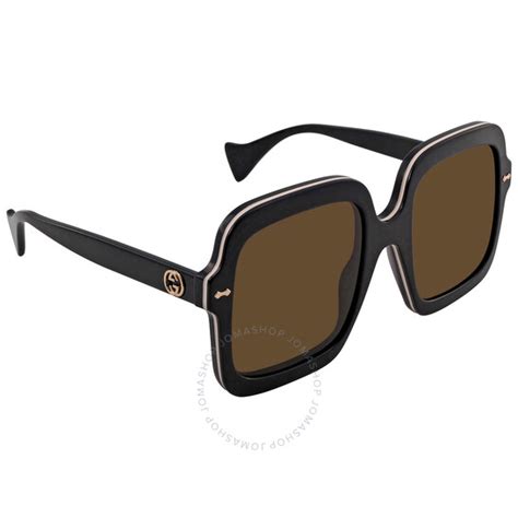 gucci square sunglasses yellow lens|gucci brown square ladies sunglasses.